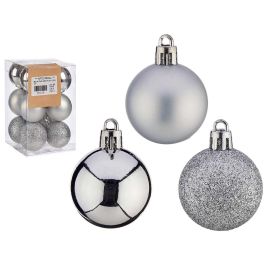 Krist+ Set de 12 Bolas de Navidad Decorativas de Plástico PVC, Color Plata, 4 cm de Diámetro para Árbol (12 Unidades) Precio: 17.78999959. SKU: B1AVNKZ8RH