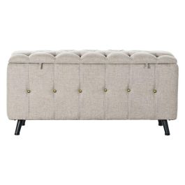 Banqueta DKD Home Decor Negro Beige Metal 103 x 42 x 52 cm (2 Unidades)