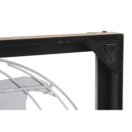 DKD Home Decor Decoración de Pared Mapamundi Metal y Pino Cobrizo Natural 75 x 46 x 6 cm