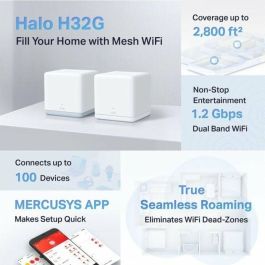 Mercusys HALO H32G Doble banda (2,4 GHz / 5 GHz) Wi-Fi 5 (802.11ac) Blanco 2 Interno