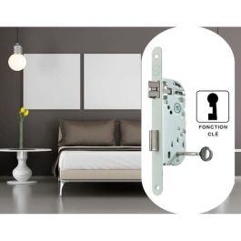 Yale Y75R-A40/B/SC Cerradura de empotrar con llave, Eje 40mm, Caja fuerte 135mm, Certificación NF Nivel 2, Blanco