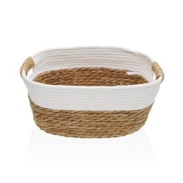 Cesta con asas blanca M Versa 23x15x31 cm - Alga y papel (2 Unidades)