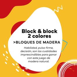 Cayro Block & Block Dos Colores | Juego de Habilidad de Apilar Bloques de Madera | Desafío para 2 Jugadores, Edad Recomendada +5 años