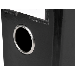 Liderpapel Archivador A4 Color System Forrado Negro Lomo 80mm Compresor Metálico con Ollao