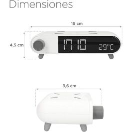 Reloj Despertador con Cargador Inalámbrico KSIX Retro Blanco 10 W