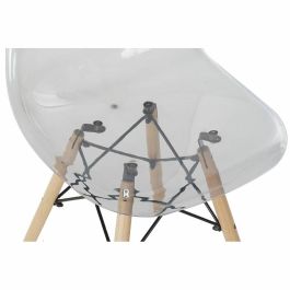DKD Home Decor Silla de Comedor Urban Transparente Natural de PVC y Abedul, 46x83.5x50 cm, Altura asiento 43 cm, Desmontable