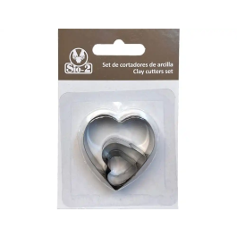 Sio-2 Cortador Metálico SIO-2 Corazón para Cerámica y Modelado - Set de 3 Piezas - Herramientas Manualidades