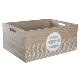 DKD Home Decor Caja de Almacenamiento Mediterráneo con Diseño de Peces, de MDF Natural, 40 x 50 x 22.5 cm Precio: 25.88999974. SKU: S3042267
