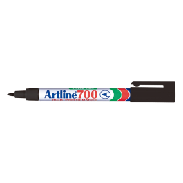 Artline EK-700 Rotulador Permanente Negro Punta Redonda 0.7 mm para Papel, Metal y Cristal
