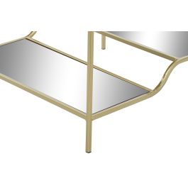 DKD Home Decor Mesita Auxiliar Glam Dorado Metal y Espejo 50 x 50 x 55 cm
