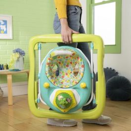 Bright Starts BRI17367 Andador Plegable 2 en 1 Wanderlights con Juguete de Actividades Extraíble, Música y Altura Ajustable