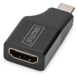 Digitus Adaptador USB-C a HDMI 4K@30Hz, Macho a Hembra, para una Pantalla, Aluminio, Negro, 5cm