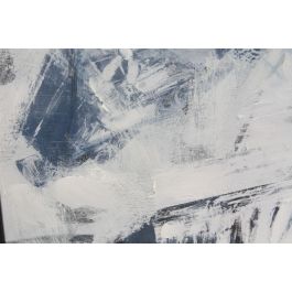 DKD Home Decor Cuadro Abstracto Estilo Loft de Lienzo y PS Azul Blanco 60x45 cm - Pack de 2 Unidades Hecho a Mano