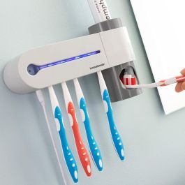 Esterilizador uv de cepillos dentales con soporte y dispensador de dentífrico