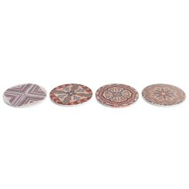 Posavasos Arabe DKD Home Decor Beige Marron 10.8 x 0.7 x 10.8 cm Set de 4