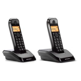 Motorola S1202 Duo Telefono Negro Inalambrico DECT Identificador de Llamadas Dual SIM