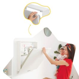 Badabulle Cambiador de Pared Plouf Plegable y Compacto con Cambiador Incluido, Apertura Una Mano y Estante Almacenamiento, 13cm Grosor