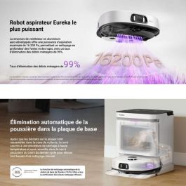 Eureka J15 Pro Ultra EUR1744338549825 Robot Aspirador 16.200 Pa Agua Caliente 75 °C Mopa Extensible FlexiMop Blanco