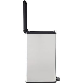 Curver CUR3253922340304 Papelera Slim Bin 40L, Ahorro Espacio, Gris Metalizado, 40x25x61 cm