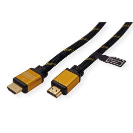 ROLINE 11.04.5562 Cable HDMI, 2m, HDMI Tipo A a HDMI Tipo A, Negro, Oro
