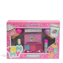 Martinelia 85459 Set de Maquillaje Sparkle Beauty Yummy Sweet para Niñas: Paleta, Brillantes, Bálsamo, Esmalte y Stickers