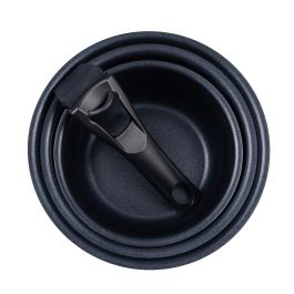 Bergner BG-31608-BK Set 3 Cazos Click & Cook Aluminio Prensado ø16 / ø18 / ø20 cm + Mango Multiusos Negro