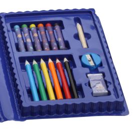 Createur de Genie Estuche con 25 Piezas: 10 Rotuladores, 6 Lápices, 6 Plastidecores, Goma, Sacapuntas y Lápiz