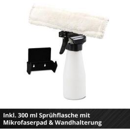 Einhell Limpiacristales a Batería BRILLIANTO, Inalámbrico 18V, Negro/Rojo - Para Ventanas y Superficies Lisas