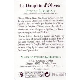 Olivier Dauphin 2016 Pessac-Léognan - Vino tinto de Burdeos