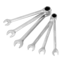 Workpro Juego 7 Llaves Mixtas de Carraca Métricas 10-16 mm Acero Cromo Vanadio 72 Dientes Acabado Mate