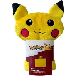 Pokemon AAANH58819 Manta con Capucha 3D Pikachu Ultra Suave 120 x 150 cm con Diseño Colorido
