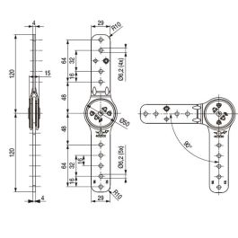 Hettich GR-7 Juego de Resorte Compás 90º-180º, con Mecanismo Antihilos y Posiciones de 9º, Montaje en Muebles de Madera y Metálicos