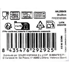 La Mediterranea Fuente Rectangular 30 cm x 20 cm Elite Brillo (6 Unidades)