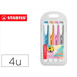 Stabilo Rotulador fluorescente Swing Cool pastel estuche 4 unidades colores surtidos trazo 2-5 mm tecnología anti-secado Precio: 4.99000007. SKU: B15TRYRVMQ
