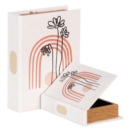 Caja Decorativa Flores Lona 24 x 18 x 6 cm DMF (2 Piezas) Precio: 15.49999957. SKU: S8801338