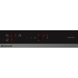 Brandt BPI6310B Placa de inducción 3 zonas, 4600W, Controles electrónicos, Temporizador, Seguridad, 58x51cm, Vidrio Negro