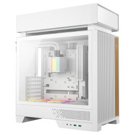 DeepCool CL6600 WH - Torre ATX para PC Gaming, Color Blanco, Con Cristal Templado, Panel Frontal y Ventiladores con Iluminación RGB, Factor de Forma ATX/microATX/Mini-ITX