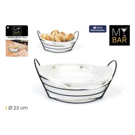 Panera de metal con tela blanca roja, 23 cm - My Bar (12 Unidades) Precio: 45.50000026. SKU: B1BMK5EETD