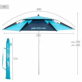 Sombrilla de playa Aktive Azul 200 x 195 x 200 cm Ø 200 cm Sombrilla de playa Aktive Azul 200 x 195 x 200 cm Ø 200 cm