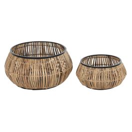 Macetero Balines DKD Home Decor Natural Negro 50 x 25.4 x 50 cm Set de 2 Precio: 65.76108. SKU: S3032169