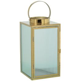 Farol Alexandra House Living Dorado Acero 16 x 30 x 16 cm Portavelas