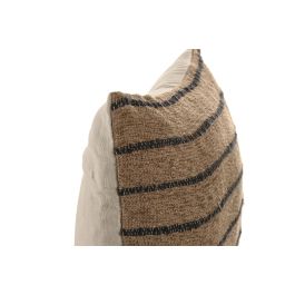 DKD Home Decor Cojín Tradicional de Algodón, Velvet y Poliéster Natural Negro 45x45 cm (2 Unidades)