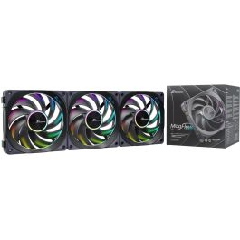 Seasonic MagFlow 1225PWM ARGB Kit de 3 Ventiladores de 120mm para Carcasa PC, 2000 RPM, Rodamiento FDB, Negro