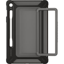 Samsung EF-RX510 Funda Outdoor para Galaxy Tab S9 FE 10.9", Resistente a Golpes, con Portabolígrafo - Titanio/Negro