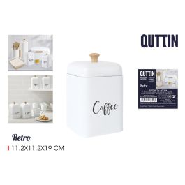Quttin Bote de Metal Retro para Café de Cocina, Medidas 11.2 x 11.2 x 13.5 cm (12 Unidades)
