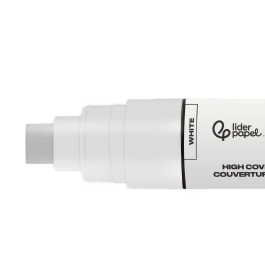 Liderpapel Rotulador Acrilico Base Agua Todo Tipo de Superficie Punta Rectangular 10 mm Blanco