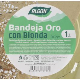 Bandeja Oro Redonda con Blonda 30 cm - Algon (30 Unidades)