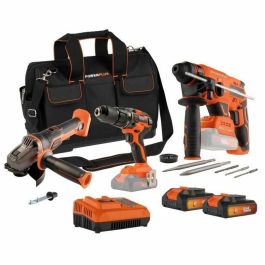 Dual Power DUA5400338128608 - Pack 3 Herramientas 20V: Taladro Atornillador, Amoladora Angular, Taladro Percutor - 2 Baterías + Cargador + Bolsa Precio: 368.50000055. SKU: B1K9ZBDRTL