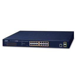 Planet Switch 16 puertos PoE Gigabit 10/100/1000T 802.3at + 2 SFP 100/1000X gestionable Precio: 331.88999976. SKU: B1HKMXR35R