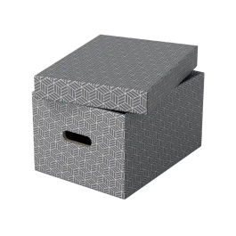 Esselte Caja de almacenaje mediana gris 365x265x205 mm pack de 3 unidades